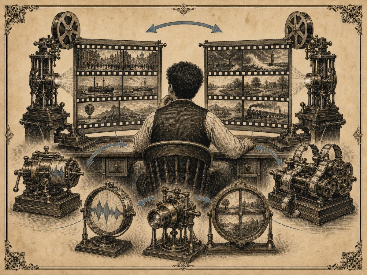 Comparing creative decisions instead of hiding them inside one score Shiv comparing two projected film sequences with several specialized instruments